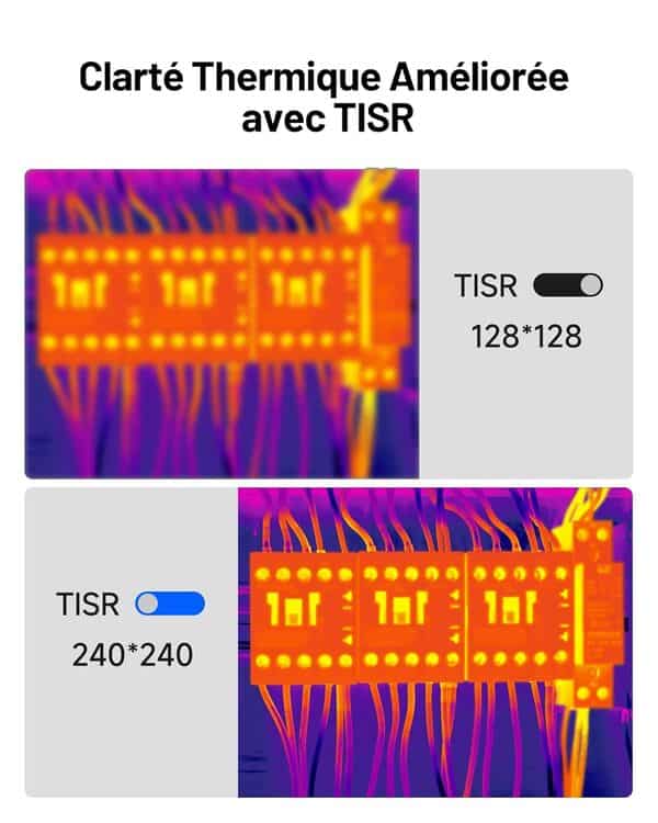 TOPDON TC004 Mini Camera Thermique Infrarouge, 240x240 IR Résolution Camera Infrarouge, 15 Heures d'Autonomie, -20°C à 450°C, 25Hz Taux de Rafraîchissement, Alertes de Température Haute/Basse
