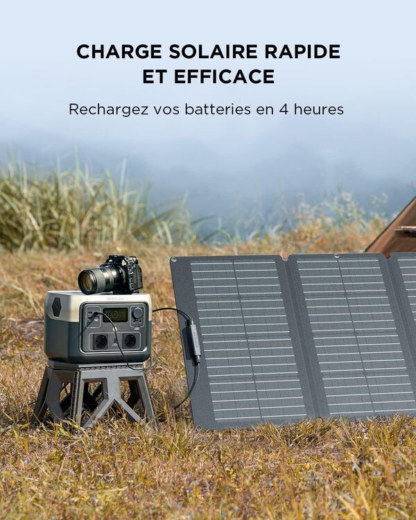 ECOFLOW Station électrique portable RIVER 2 MAX avec Panneau solaire portable de 160W，sortie 1000 W avec X-boost, générateur solaire pour extérieur, camping-cars,domestique,balcon