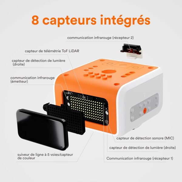 Ensemble Salle de Classe VinciBot pour Enfants de 8 à 12 Ans, de 2e à 7e Année, Comprend 6 Robots de Codage VinciBot et des Matériaux d'Apprentissage Riche, Robot de Programmation Scratch