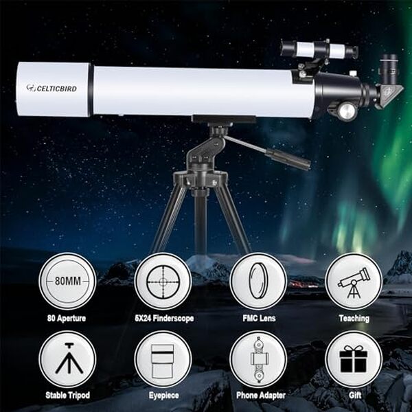 Découvrez notre test complet du télescope Celticbird 80 mm avec monture AZ portable : performances, portabilité et conseils d'utilisation pour passionnés d'astronomie