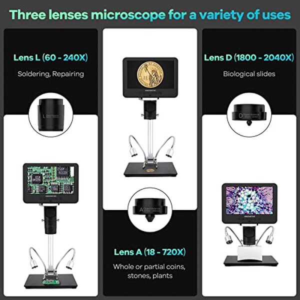 Découvrez le microscope numérique Andonstar AD246S avec HDMI 2000x : performance haut de gamme pour les passionnés et professionnels de la micro-observation