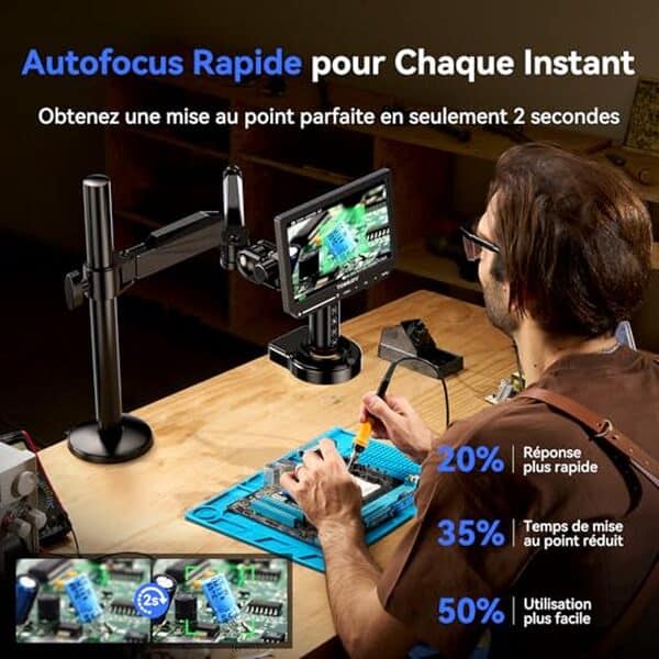 Explorez la performance et la flexibilité du microscope numérique 4K Tomlov TM4K-AF : améliorez vos observations avec une qualité d'image exceptionnelle et une technologie avancée pour des recherches précises et efficaces