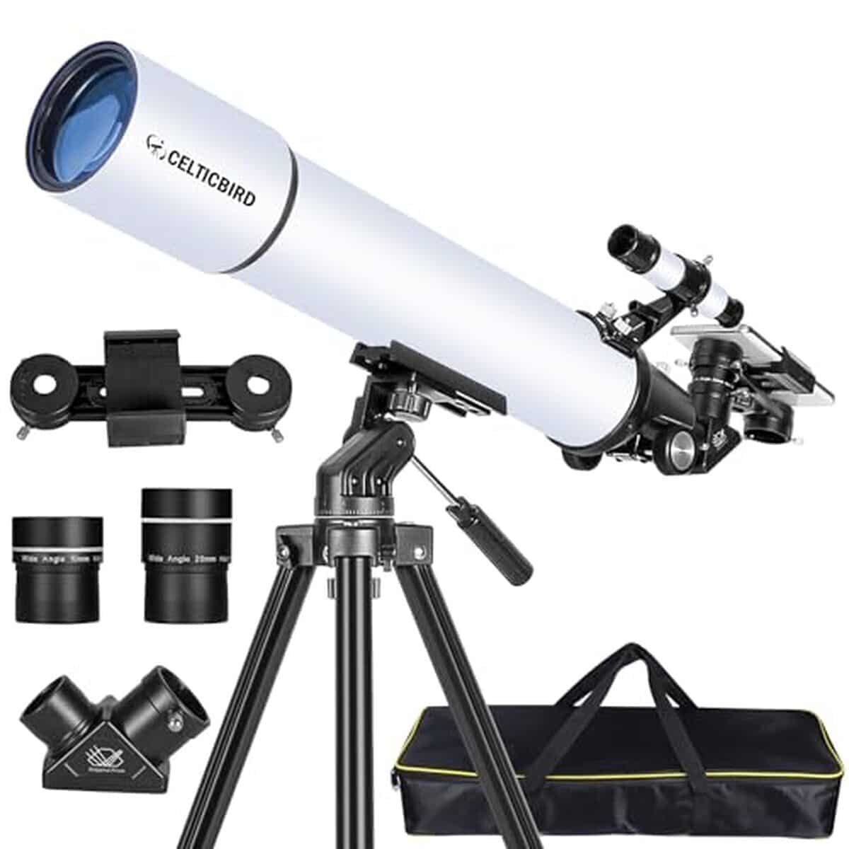 Test du télescope Celticbird 80 mm ouverture 800 mm : monture AZ portable