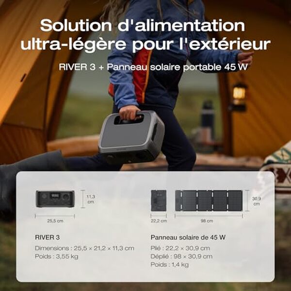 Découvrez notre test complet du générateur solaire EcoFlow RIVER 3 : une solution idéale pour allier puissance et mobilité lors de vos sorties camping.
