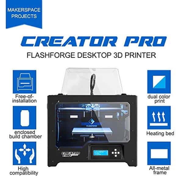 Découvrez notre test complet de l'imprimante 3D Flashforge Creator Pro présentant ses atouts. double extrudeuse pour une impression 3D précise et versatile.